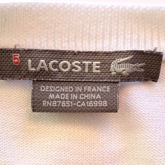 LACOSTE ARGYLE Sweater Sz 5 or L 100% Cotton STUNNING COND. PREPPY IVY LEAGUE - Picture 7 of 9